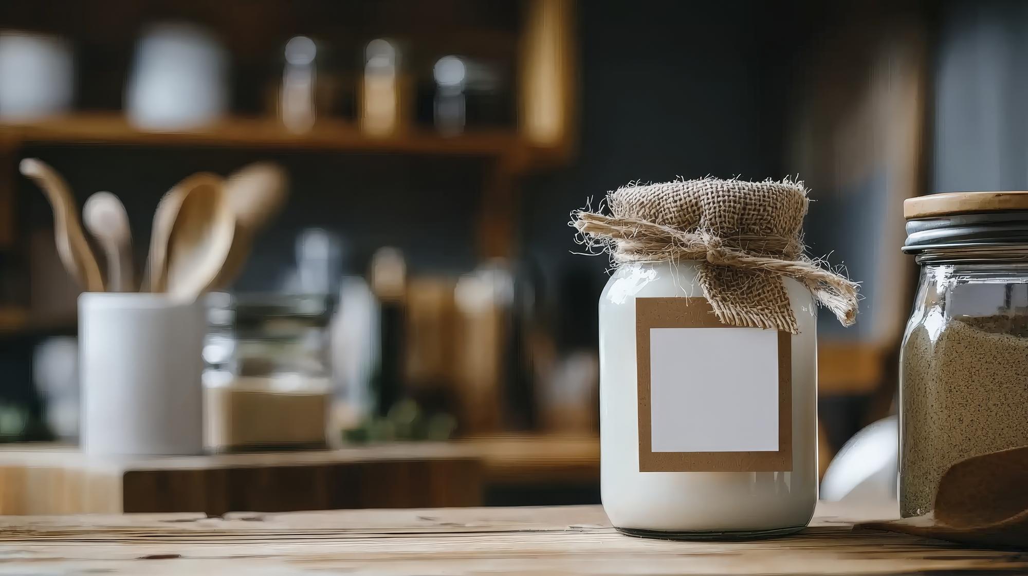 Sample packaged artisanal product on counter